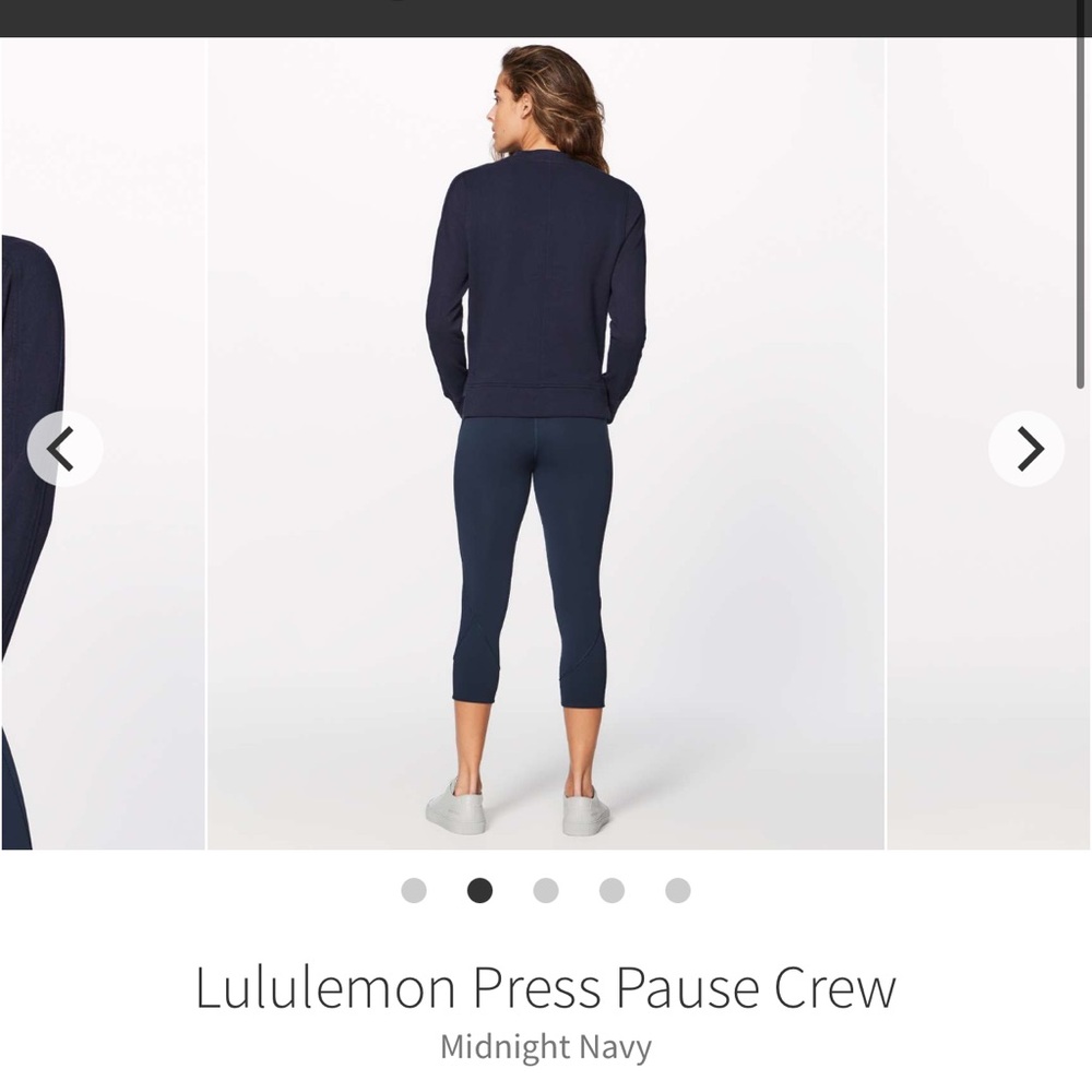 Lululemon press pause crew midnight navy size 8 - Picture 2 of 10